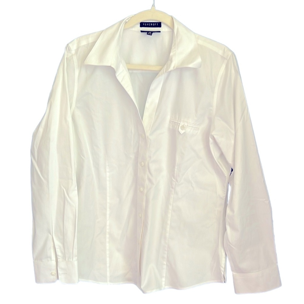 Foxcroft Non-Iron ‘Fitted Fit’ White Blouse Size 14